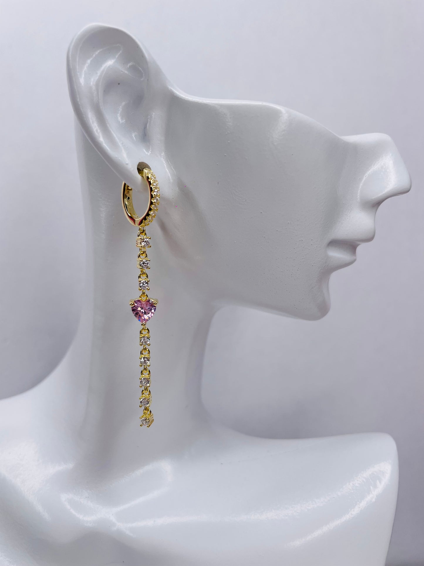 HOOP PENDENTE CUORE PINK GOLD